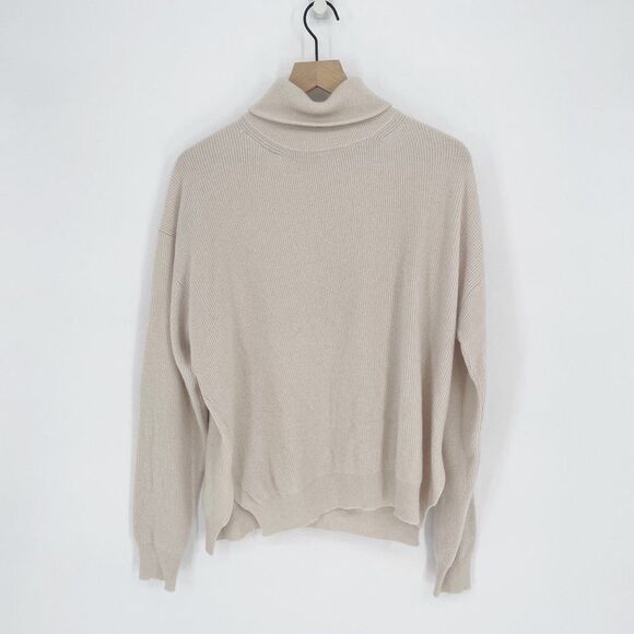 Nanushka Monday Turtleneck Sweater Slouchy Oversized Merino Angora Beige S - Picture 2 of 7